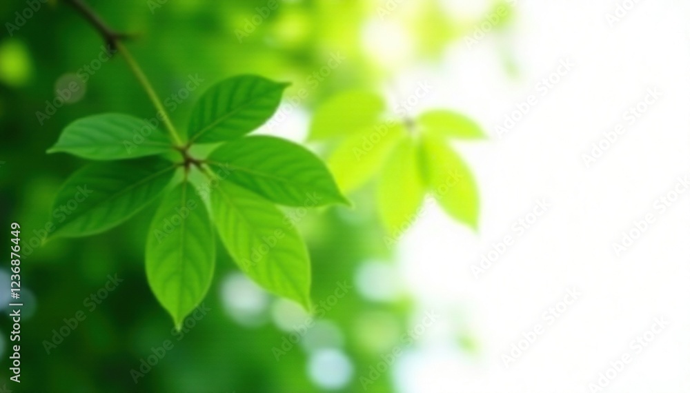 Banyan tree leaves with a soft focus effect on white background, nature, foliage, green Banyan tree leaves with a soft focus effect on white background, nature, foliage, green
