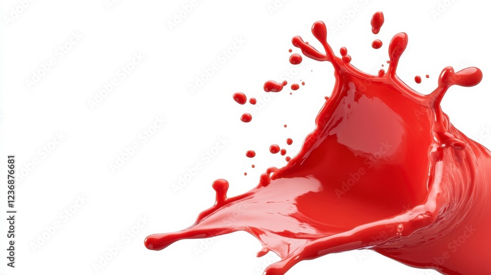Vibrant Red Paint Splash on White Background for Creative Projects Vibrant Red Paint Splash on White Background for Creative Projects