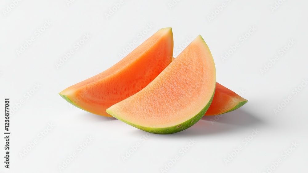 Fresh and Juicy Slices of Ripe Watermelon on a Light Background Fresh and Juicy Slices of Ripe Watermelon on a Light Background