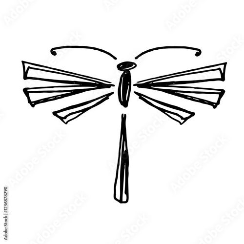 Abstract winged insects decorative dragonfly.. Vector graphics.