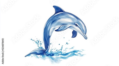 Wallpaper Mural Playful Dolphin Leaping Out of Bright Blue Ocean Waves Splashing Torontodigital.ca