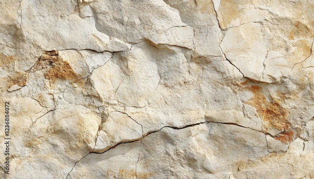 Naklejka premium Cracked Beige Stone Wall Texture Background