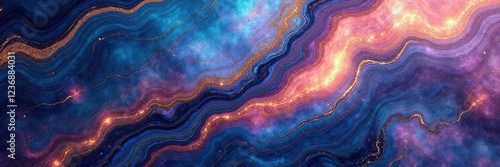 Wallpaper Mural Iridescent marble surface with swirling metallic veins, metallic strokes, marble, textured Torontodigital.ca