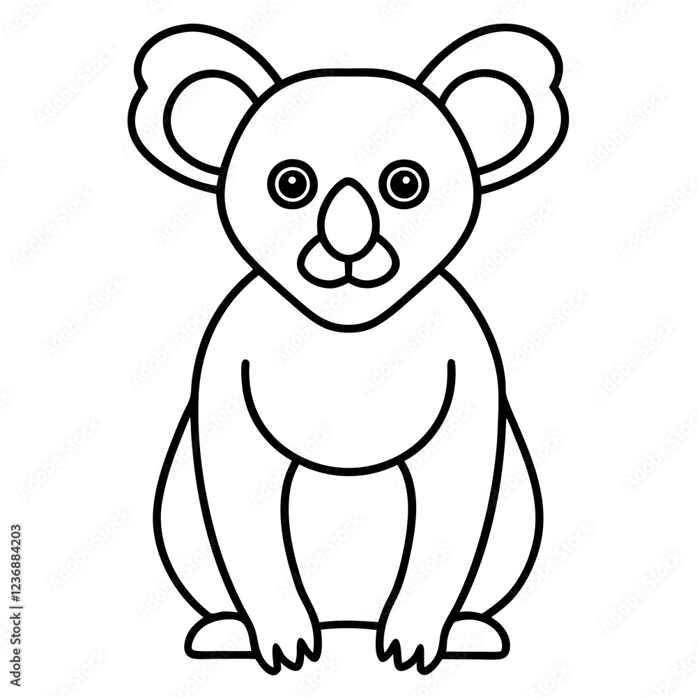 Obraz premium Sleek Koala Vector Line Art