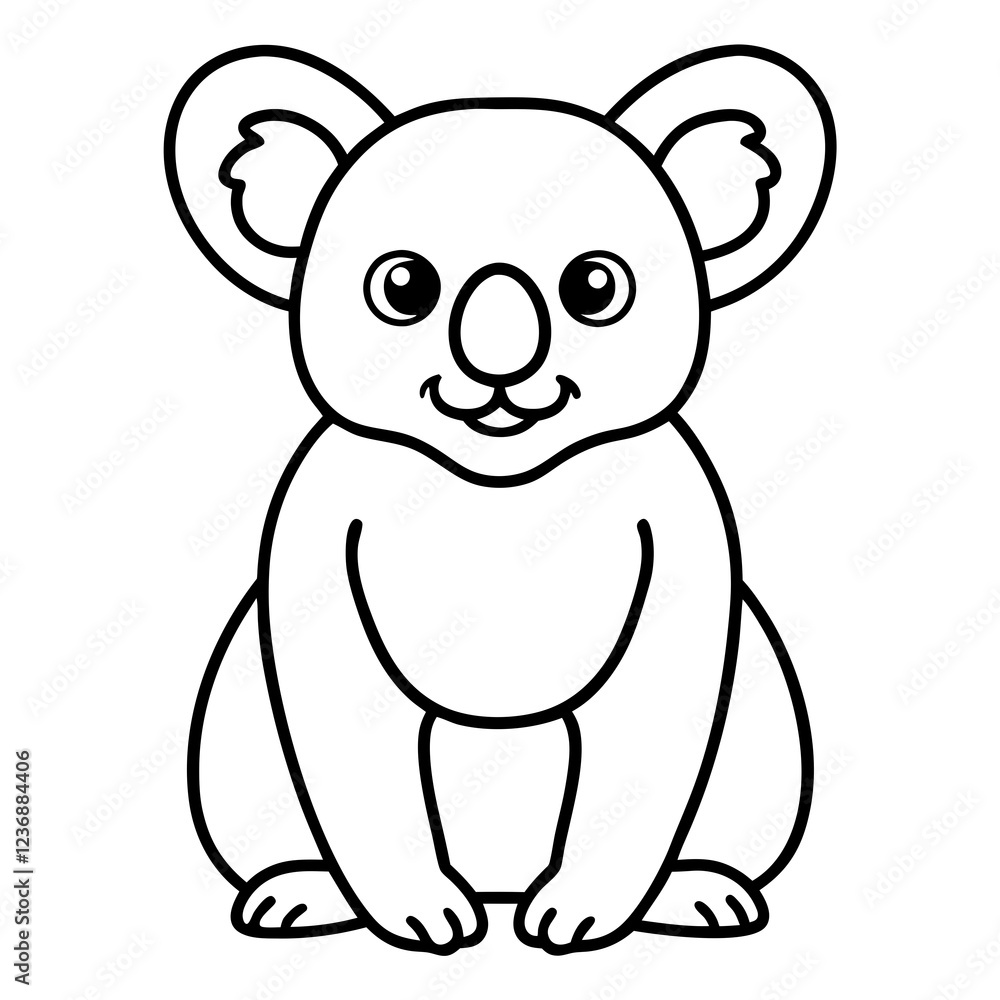 Fototapeta premium Sleek Koala Vector Line Art