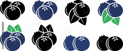 Blueberry logo. Isolated blueberry on white background