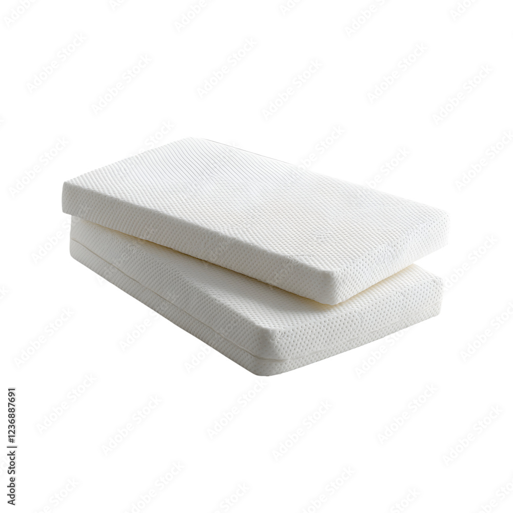Memory Foam Mattress Topper with Cooling Technology Isolated on Transparent Background Memory Foam Mattress Topper with Cooling Technology Isolated on Transparent Background