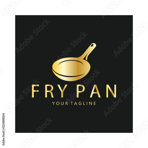 frying pan and spatula logo, kitchen cooking equipment, for business, company, restaurant