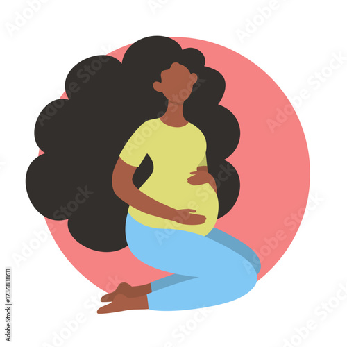 Pregnant woman icon. Flat design. Vector illustration