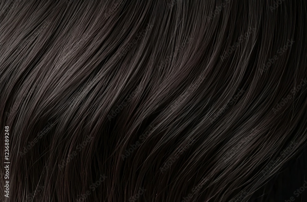 Naklejka premium Dark brown hair color, flat lay background hair background