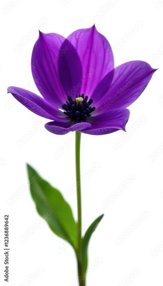 Dark purple isolated flower on white background, nature, isolated Dark purple isolated flower on white background, nature, isolated