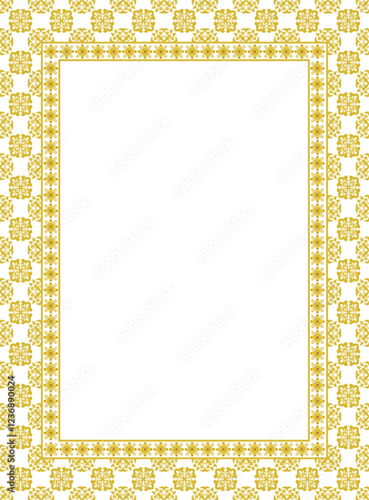 Floral pattern gold design with frame, blank for decoration, hand drawn style, natural theme. flower border design. Floral pattern gold design with frame, blank for decoration, hand drawn style, natural theme. flower border design.