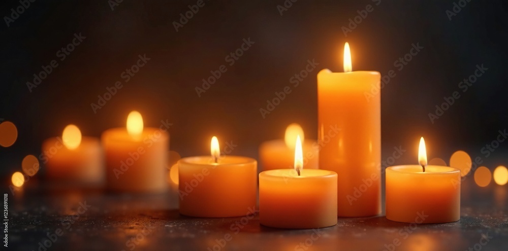 Soft golden light from above illuminates candles, candles, sacred, glow Soft golden light from above illuminates candles, candles, sacred, glow