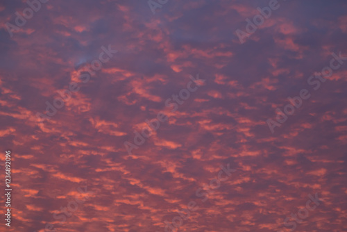 Vibrant Hues of a Sunset Sky with Colorful Clouds
