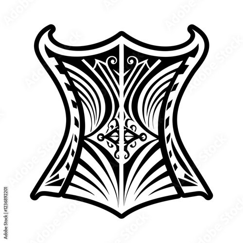 Corset tattoo icon in solid style