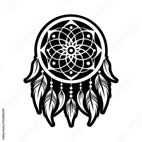 Dreamcatcher tattoo icon in solid style