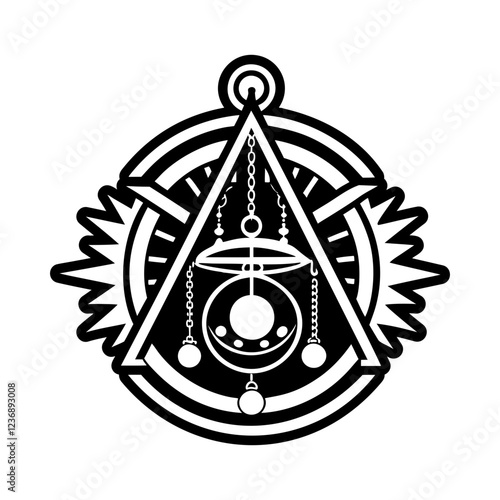 A glyph tattoo icon of a pendulum