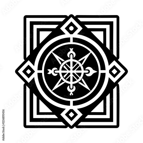 A glyph style icon depicting a tarot card