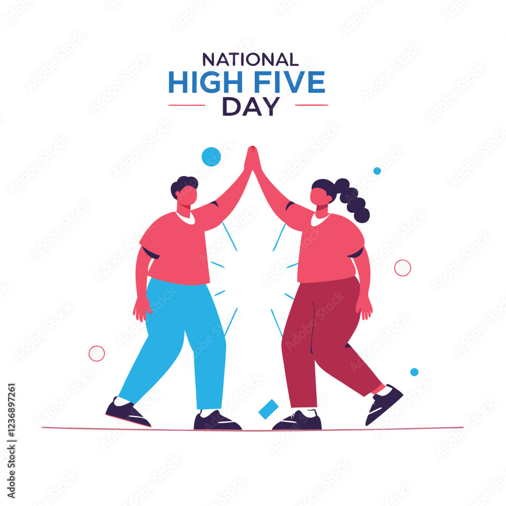 Fototapeta premium vector national high five day good for national high five day celebration. flat design. flyer design.flat illustration.