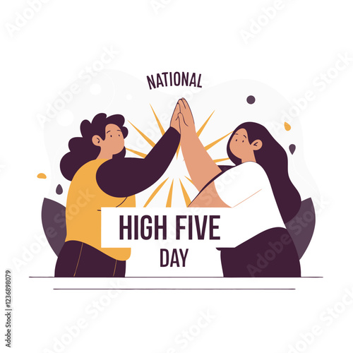 vector national high five day good for national high five day celebration. flat design. flyer design.flat illustration.