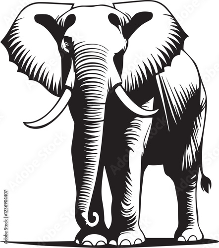 Wallpaper Mural elephant  vector illustration realistic sketch Torontodigital.ca