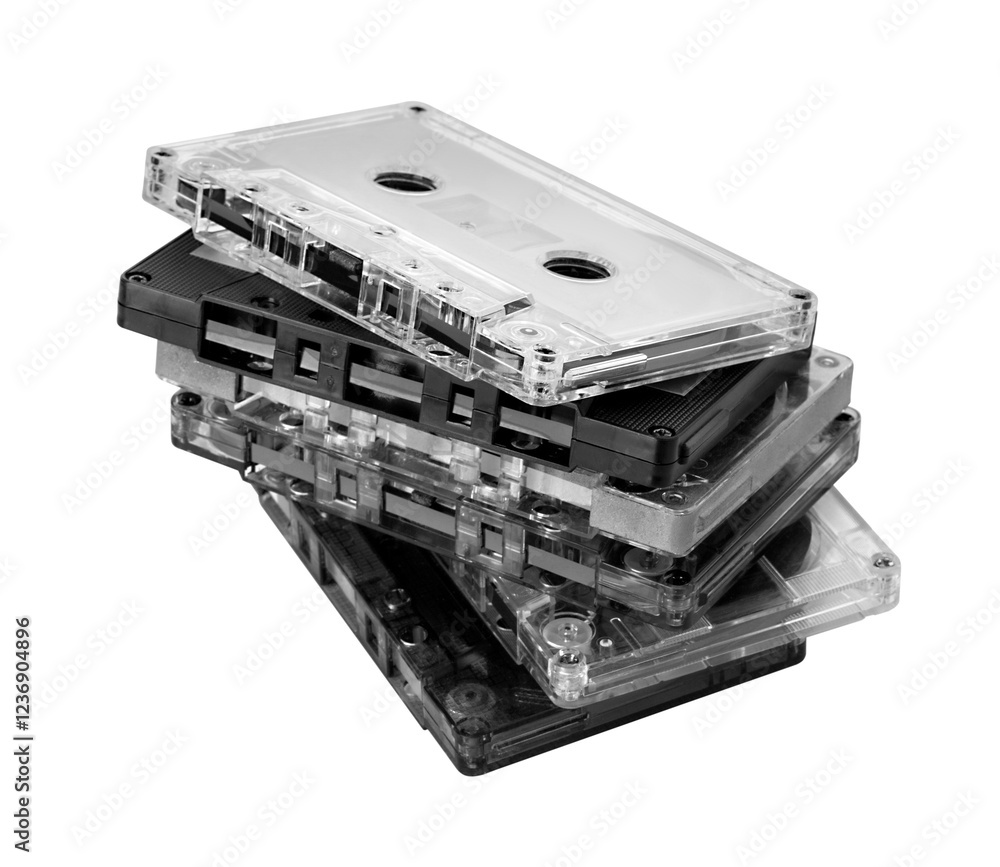 Audio Cassette on white Audio Cassette on white