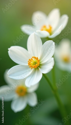 Soft focus on white Oldenlandia capitellata blossoms, soft focus, blooming flowers photo