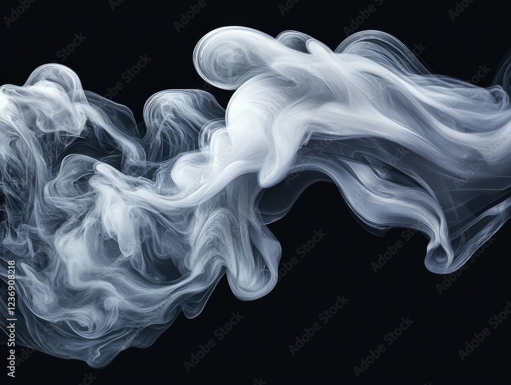 Fototapeta premium Dynamic swirling ink patterns abstract chinese brush art modern aesthetic black background ethereal flow