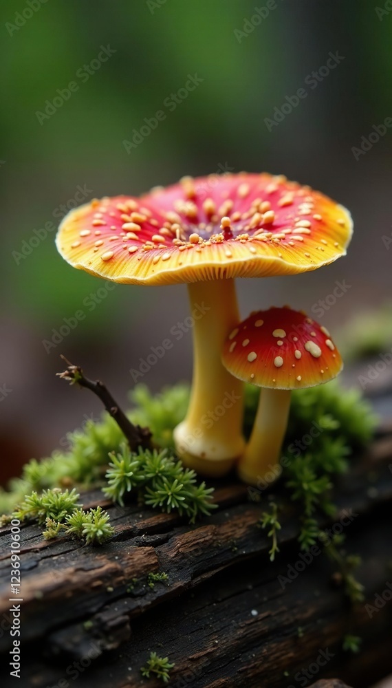 Oysterling crepidotus variabilis fungi on wooden surface, mushrooms, wood