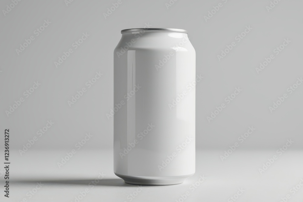 a white can of soda on a table a white can of soda on a table
