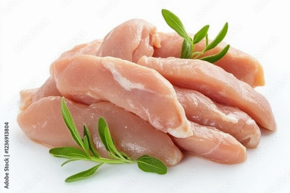 Fresh chicken breast fillets with herbs for cooking Fresh chicken breast fillets with herbs for cooking