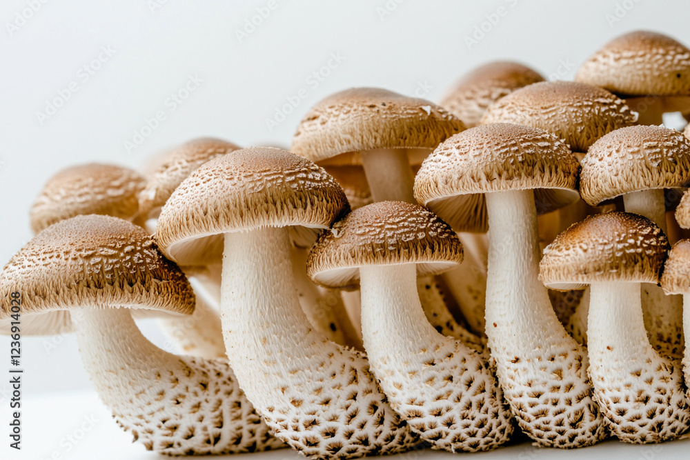 Beautiful cluster of fresh mushrooms ready for cooking