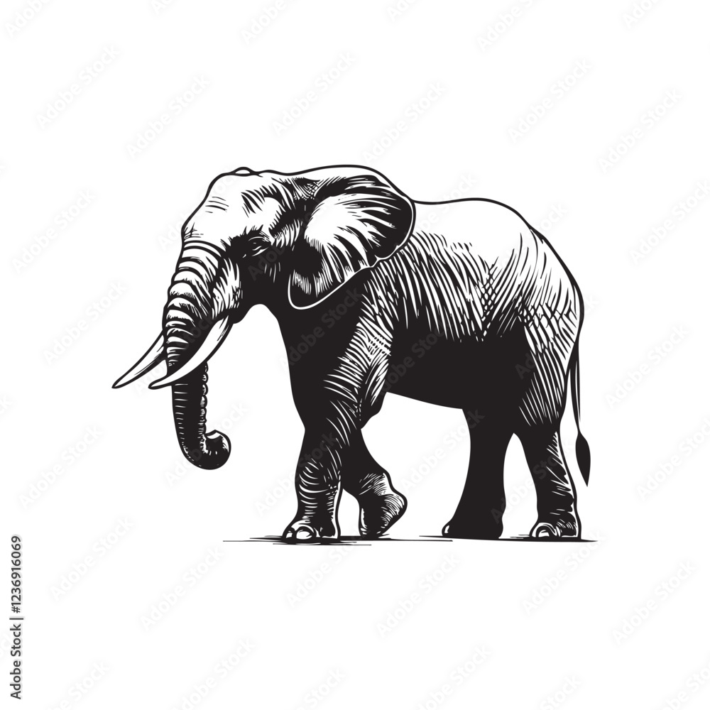 Fototapeta premium elephant isolated on white background