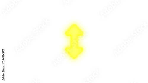 Free Download Up down icon yellow color glowing neon on black background - GFXLoad