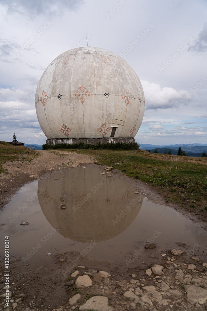 Soviet Pamir radar station. Hiking in Carpathian Mountains, Ukraine Soviet Pamir radar station. Hiking in Carpathian Mountains, Ukraine