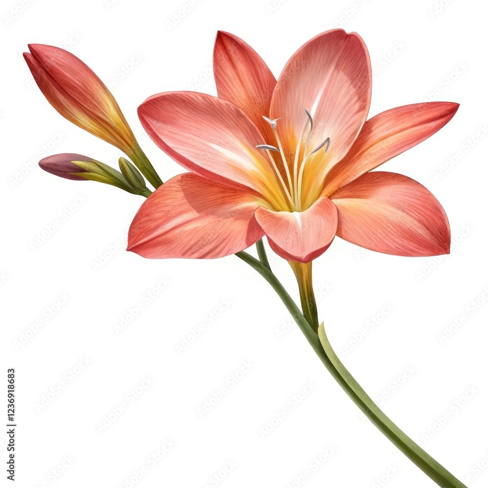 pink lily isolated on white background pink lily isolated on white background