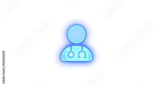 Free Download User doctor icon blue color glowing neon on transparent  background - GFXLoad