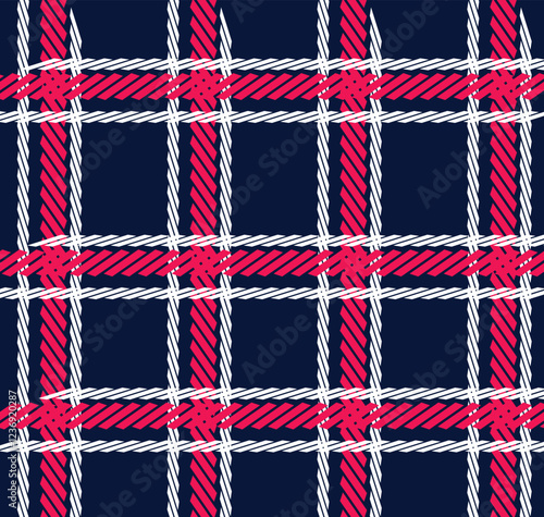Tartan check plaid pattern. Seamless simple textured dark plaid vector illustration for flannel shirt, blanket, duvet cover, other textile print.