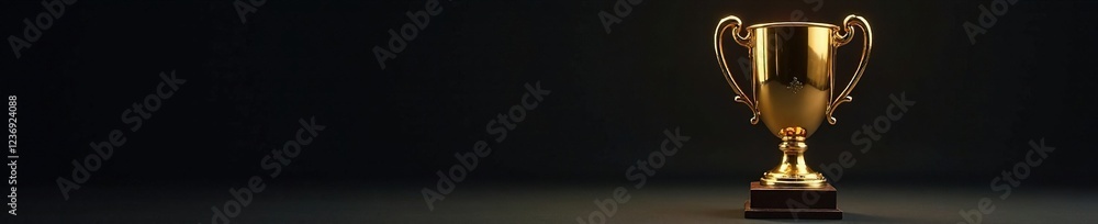 Closed trophy with golden finish on a dark background, luxury, treasure, closed Closed trophy with golden finish on a dark background, luxury, treasure, closed