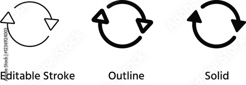 Arrow sign rotation Icons - VECTOR, Refresh icon vector illustration. Reload icon vector,

