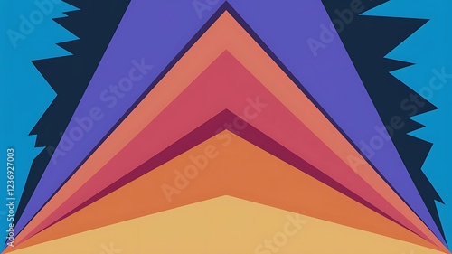 Wallpaper Mural Vibrant Abstract Design with Layered Triangles Torontodigital.ca