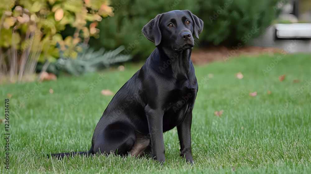Photo of Labrador Retriever Dog From Front Sitting On Grass. AI Generated Images AI generated images. Photo of Labrador Retriever Dog From Front Sitting On Grass. AI Generated Images AI generated images.