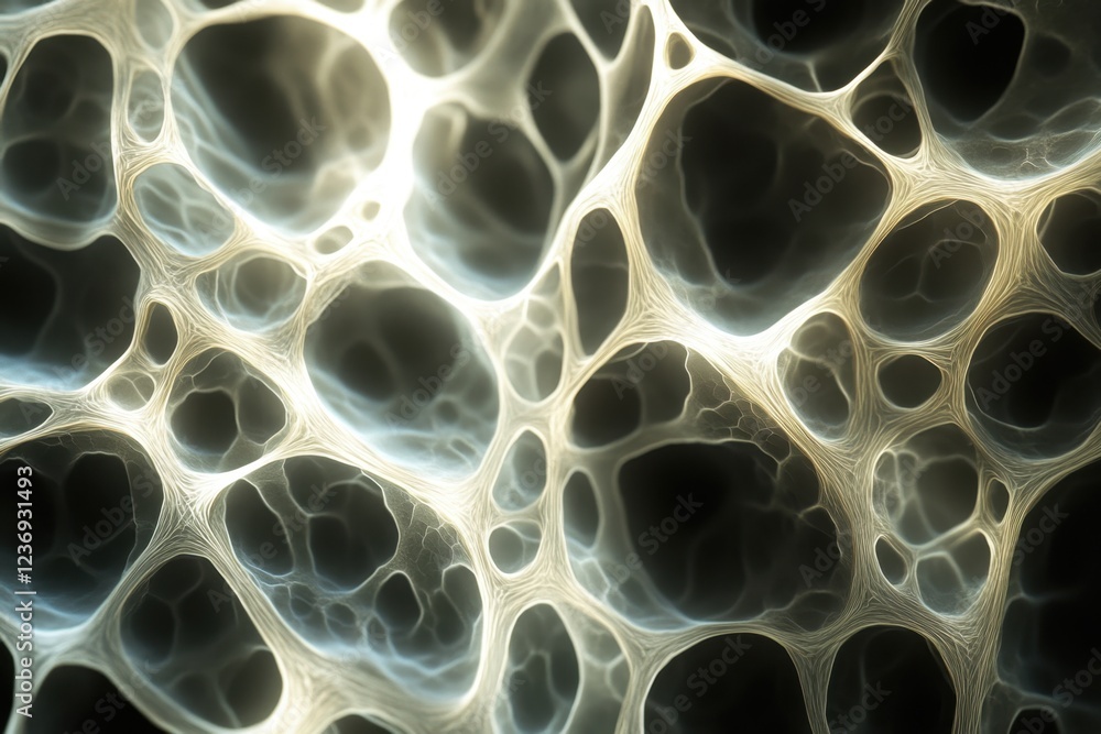 Complex cellular structure illuminated by light in abstract representation of biology Complex cellular structure illuminated by light in abstract representation of biology