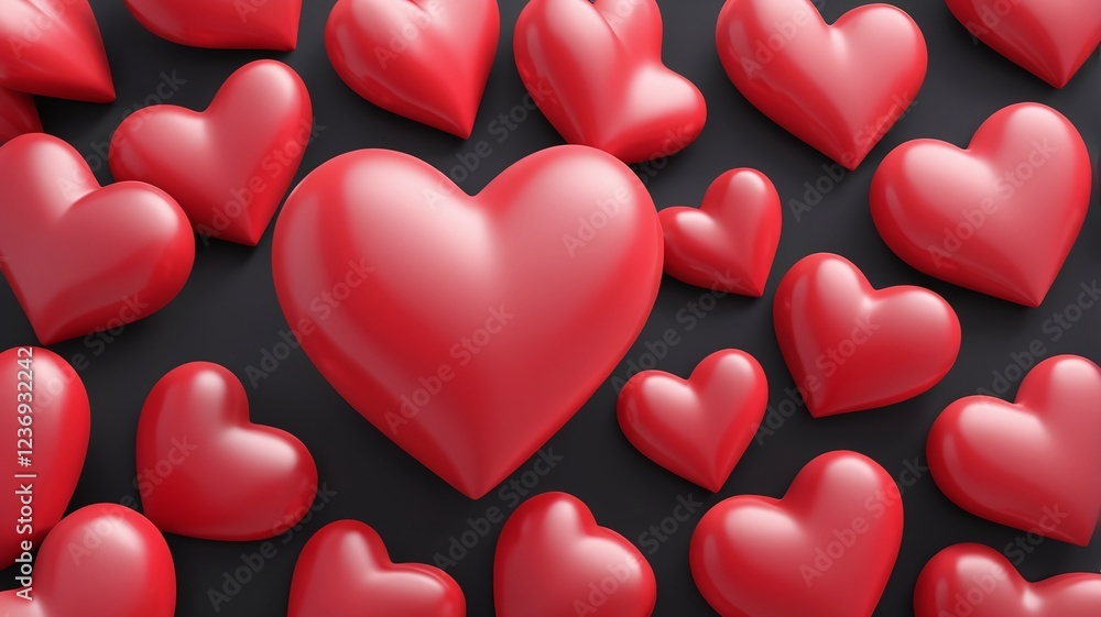 Red heart. Realistic 3d design icon heart symbol love. Vector illustration Red heart. Realistic 3d design icon heart symbol love. Vector illustration