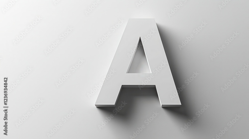 Fototapeta premium Bold typography a template casting shadow in minimalist studio environment