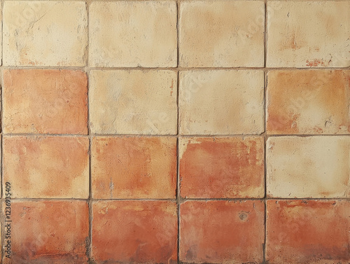 Wallpaper Mural Rustic terracotta tiles arranged in a symmetrical square pattern Torontodigital.ca