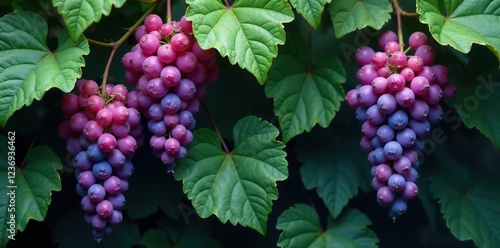 Wallpaper Mural Grapevine flowers with large dark green leaves, foliage, plants, leaves Torontodigital.ca
