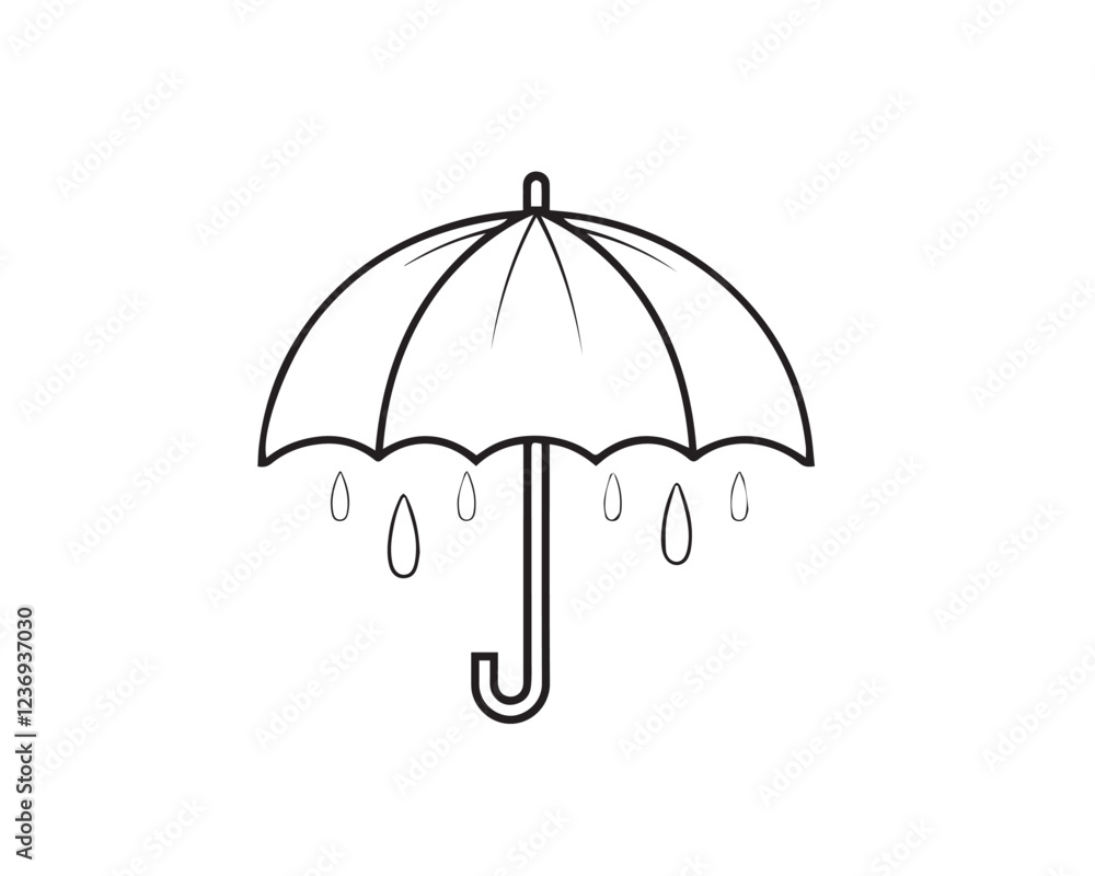 Umbrella line art vector illustration Umbrella line art vector illustration