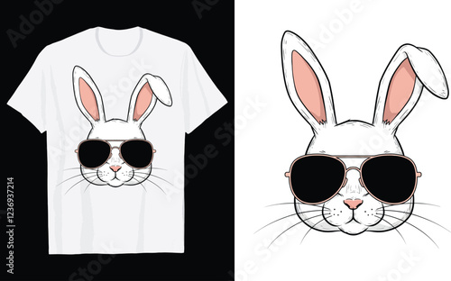 Chill Bunny Aviator easter day t shirt design