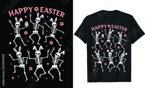 Dancing Skeleton Easter t-shirt design